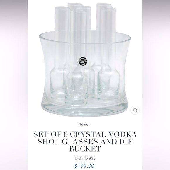 Set of 6 crystal vodka shot glasses and Ice bucket set - Picture 6 of 6